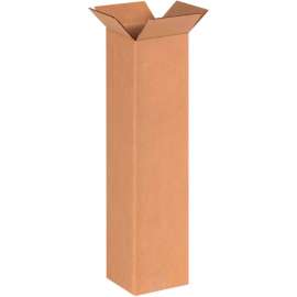 Global Industrial Tall Cardboard Corrugated Boxes, 6"L x 6"W x 24"H, Kraft