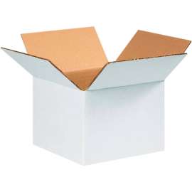 Global Industrial Cardboard Corrugated Boxes, 6"L x 6"W x 4"H, White