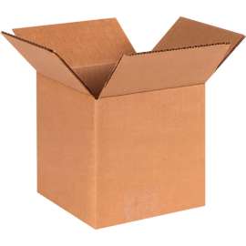 Global Industrial Cube Cardboard Corrugated Boxes, 6"L x 6"W x 6"H, Kraft
