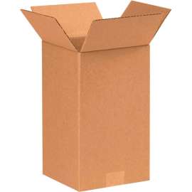 Global Industrial Tall Cardboard Corrugated Boxes, 7"L x 7"W x 12"H, Kraft