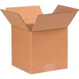 Global Industrial Cube Cardboard Corrugated Boxes, 7"L x 7"W x 7"H, Kraft