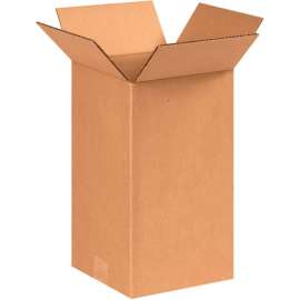 Global Industrial Tall Cardboard Corrugated Boxes, 8"L x 8"W x 14"H, Kraft