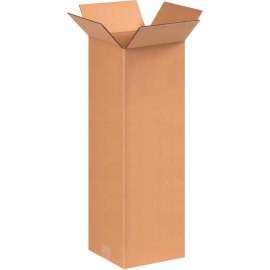 Global Industrial Tall Cardboard Corrugated Boxes, 8"L x 8"W x 24"H, Kraft
