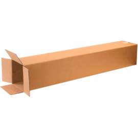 Global Industrial Tall Cardboard Corrugated Boxes, 8"L x 8"W x 48"H, Kraft
