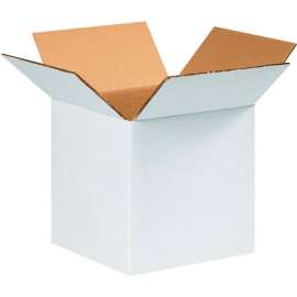 Global Industrial Cardboard Corrugated Boxes, 8"L x 8"W x 8"H, White