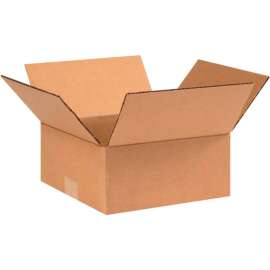 Global Industrial Flat Cardboard Corrugated Boxes, 9"L x 9"W x 4"H, Kraft