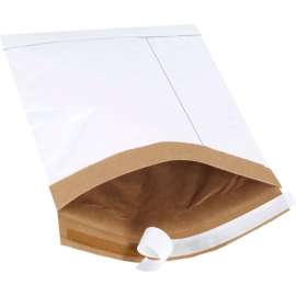 Global Industrial Self Seal Padded Mailers, #1, 7-1/4"W x 12"L, White, 100/Pack