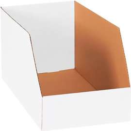 Global Industrial Jumbo Open Top Corrugated Bin Boxes, 12"Wx18"Dx10"H, White
