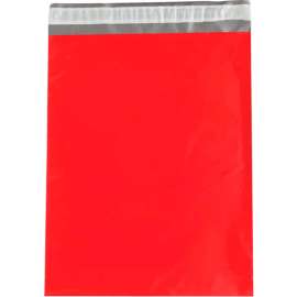 Global Industrial Colored Poly Mailers, 14-1/2"W x 19"L, 2.5 Mil, Red, 100/Pack