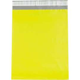 Global Industrial Colored Poly Mailers, 14-1/2"W x 19"L, 2.5 Mil, Yellow, 100/Pack