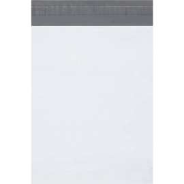 Global Industrial Expansion Poly Mailers, 10"W x 13"L x 2"D, 2.5 Mil, White, 100/Pack