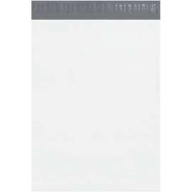 Global Industrial Expansion Poly Mailers, 15"W x 20"L x 4"D, 2.5 Mil, White, 100/Pack