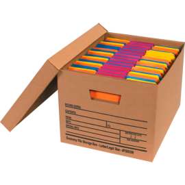 Global Industrial Economy File Storage Boxes With Lids, 15"L x 12"W x 10"H, Kraft, 12/Pack