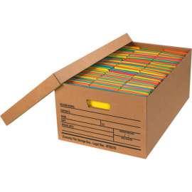Global Industrial Economy File Storage Boxes w/ Lid, 24"L x 15"W x 10"H, Kraft