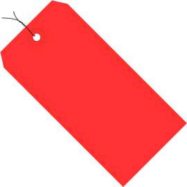 Global Industrial Shipping Tag Pre Wired#8 6-1/4"L x 3-1/8"W, Red, 1000/Pack