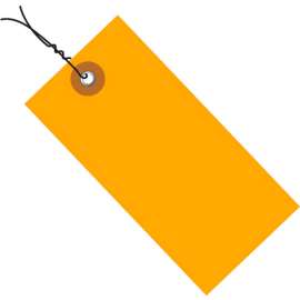 Tyvek Shipping Tags, Pre Wired, #5, 4-3/4"L x 2-3/8"W, Orange, 100/Pack