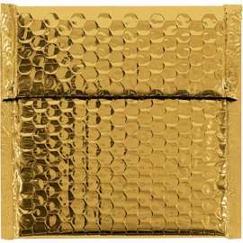 Global Industrial Glamour Bubble Mailers, 7"W x 6-3/4"L, Gold, 72/Pack