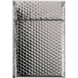 Global Industrial Glamour Bubble Mailers, 7-1/2"W x 11"L, Silver, 72/Pack