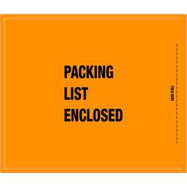 Full Face Mil/Spec Envelopes, "Packing List Enclosed" Print, 10"L x 8-1/2"W, Orange, 1000/Pack