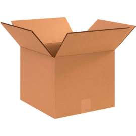 Global Industrial Heavy Duty Cardboard Corrugated Boxes, 12"L x 12"W x 10"H, Kraft