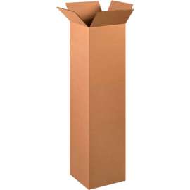 Global Industrial HD Double Wall Cardboard Corrugated Boxes, 12"L x 12"W x 48"H, Kraft