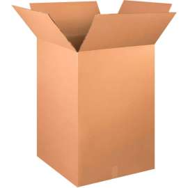 Global Industrial HD Double Wall Cardboard Corrugated Boxes, 24"L x 24"W x 48"H, Kraft