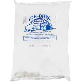 Ice-Brix Cold Packs, 24 Oz., 8"L x 6"W x 1-1/4"H, White/Blue, 12/Pack