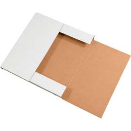 Global Industrial Corrugated Easy-Fold Mailers, 10-1/4"L x 10-1/4"W x 1"H, White