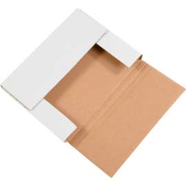 Global Industrial Corrugated Easy-Fold Mailers, 11-1/8"L x 8-5/8"W x 1"H, White