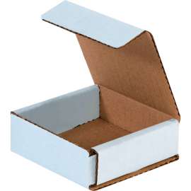 Global Industrial Corrugated Mailers, 3"L x 3"W x 1"H, White