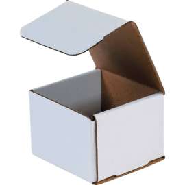 Global Industrial Corrugated Mailers, 4"L x 4"W x 3"H, White