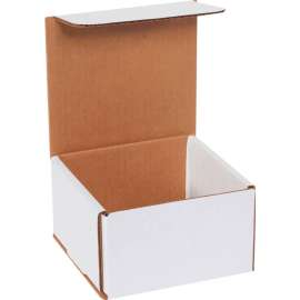 Global Industrial Corrugated Mailers, 5"L x 5"W x 3"H, White