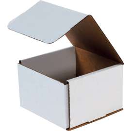 Global Industrial Corrugated Mailers, 6"L x 6"W x 4"H, White