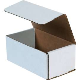 Global Industrial Corrugated Mailers, 7"L x 4"W x 3"H, White