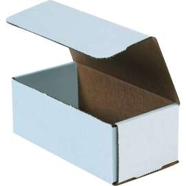 Global Industrial Corrugated Mailers, 8"L x 4"W x 3"H, White