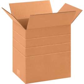 Global Industrial Multi Depth Cardboard Corrugated Boxes, 11-1/4"L x 8-3/4"W x 12"H, Kraft