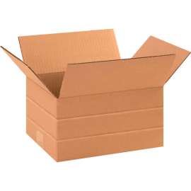 Global Industrial Multi Depth Cardboard Corrugated Boxes, 11-1/4"L x 8-3/4"W x 6"H, Kraft