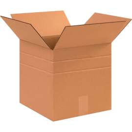 Global Industrial Multi Depth Cardboard Corrugated Boxes, 12"L x 12"W x 12"H, Kraft