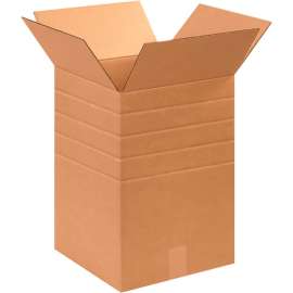 Global Industrial Multi Depth Cardboard Corrugated Boxes, 12"L x 12"W x 18"H, Kraft