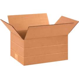 Global Industrial Multi Depth Cardboard Corrugated Boxes, 12"L x 9"W x 6"H, Kraft