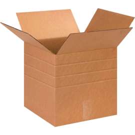 Global Industrial Multi Depth Cardboard Corrugated Boxes, 13"L x 13"W x 13"H, Kraft