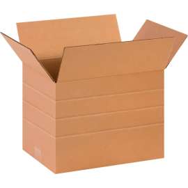 Global Industrial Multi Depth Cardboard Corrugated Boxes, 14"L x 10"W x 10"H, Kraft