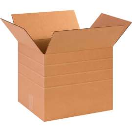 Global Industrial Multi Depth Cardboard Corrugated Boxes, 14"L x 12"W x 12"H, Kraft
