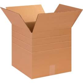 Global Industrial Multi Depth Cardboard Corrugated Boxes, 14"L x 14"W x 14"H, Kraft