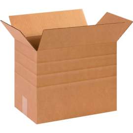 Global Industrial Multi Depth Cardboard Corrugated Boxes, 14-1/2"L x 8-3/4"W x 12"H, Kraft