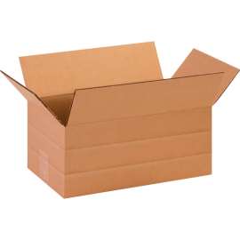 Global Industrial Multi Depth Cardboard Corrugated Boxes, 14"L x 8"W x 6"H, Kraft