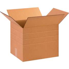 Global Industrial Multi Depth Cardboard Corrugated Boxes, 15"L x 12"W x 12"H, Kraft