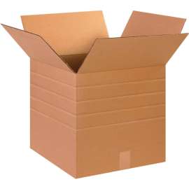 Global Industrial Multi Depth Cardboard Corrugated Boxes, 15"L x 15"W x 15"H, Kraft