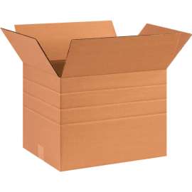 Global Industrial Multi Depth Cardboard Corrugated Boxes, 16"L x 12"W x 12"H, Kraft