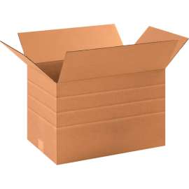 Global Industrial Multi Depth Cardboard Corrugated Boxes, 17-1/4"L x 11-1/2"W x 11"H, Kraft